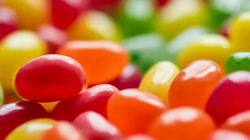 Bonbons brillants vus de très près
